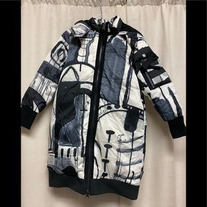 Nununu down black/white/gray long jacket